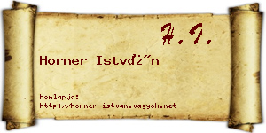 Horner István névjegykártya