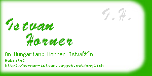 istvan horner business card
